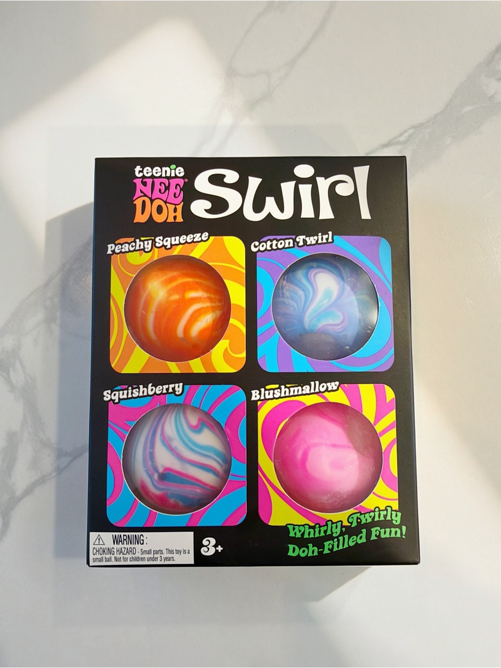NEW Teenie NeeDoh Swirl Complete Set of 4 Peachy Cotton Squishberry Blushmallow